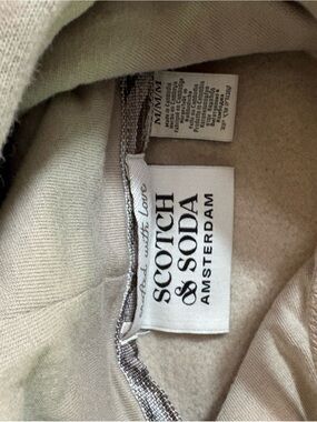 Scotch & Soda Beige Cream Hoodie with Label